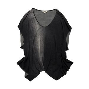 VTG Helmet Lang Black & Grey Asymmetrical Hem Boxy T-shirt SZ S